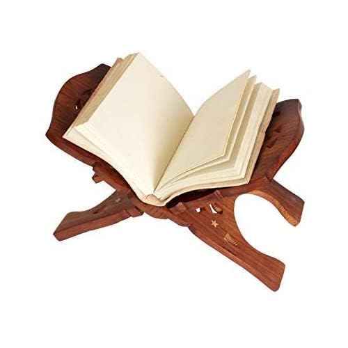 Wooden Handmade Quran Geeta Bible Holder Support Stand Reading Book Holder Display Folding Religious Prayer Stand Wooden Holy Book Stand Medium Size 15 Inches Large Big Size