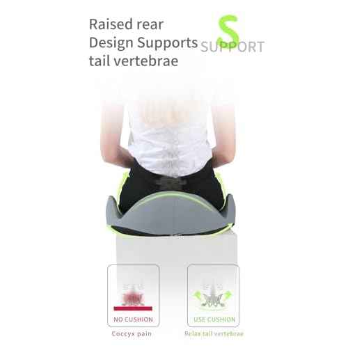 Pampkin NeuroFoam Memory Foam Seat Cushion ? Ergonomic Coccyx Support for Lower Back Pain, Sciatica & Tailbone Relief ? Pressure-Relief, Breathable Design for Office Chair, Car Seat, Home & Travel
