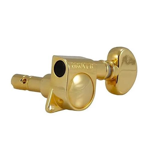 Grover 406G Locking Rotomatics Guitar Tuners, Tuning Machines Set 3+3 18:1 Gold Mid-Size Tuning Keys with Tonebird Dunlop Polish Cloth Bundle Tuner Heads with Small Kidney Button