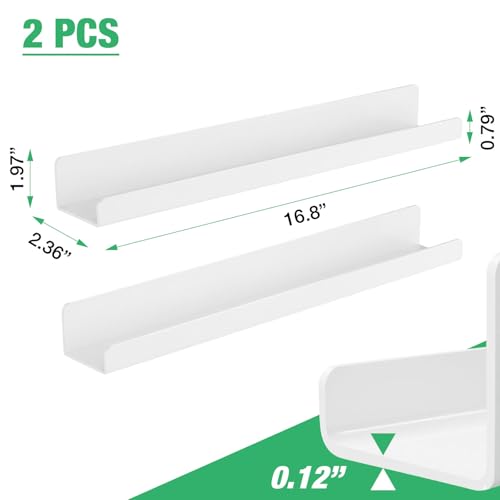 White 17 Inch Magnetic Book Shelf - Reusable Acrylic Display for Classroom & Kitchen