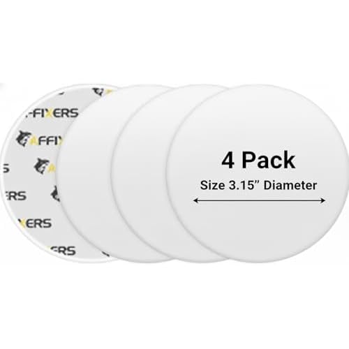 Door Stoppers for Wall, Size Large 3.15" (4 Pack) Clean and Dry Surface Required for Strong Adhesive, Sound Dampener Door Knob Wall Protector, Silicone Door Stop Bumpers Guard for Walls, White