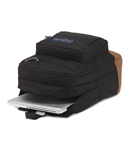 JanSport Black Backpack with 15-Inch Laptop Sleeve, Large Computer Rucksack, 2 Compartments, Ergonomic Straps - One Size