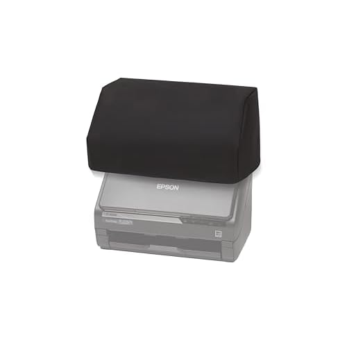 DigitalDeckCovers Premium Dust Cover for Epson FastFoto & Document Scanners (FF-680W, DS-530, DS-770, DS-870, DS-970, ES-400W, ES-500W) - Antistatic, Water-Resistant, Black Fabric Protector