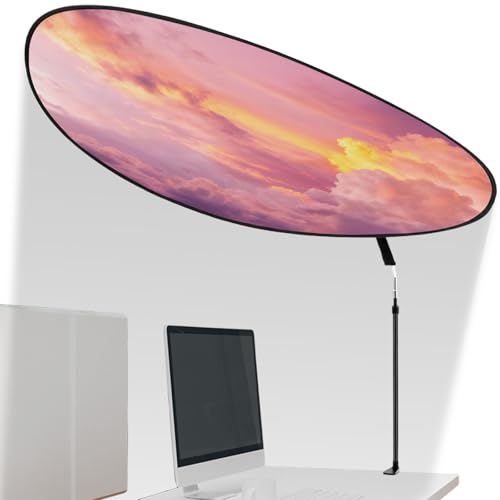 Sunset 51'' Large Office Cubicle Desk Shade - Juexica Clamp-On Privacy Screen