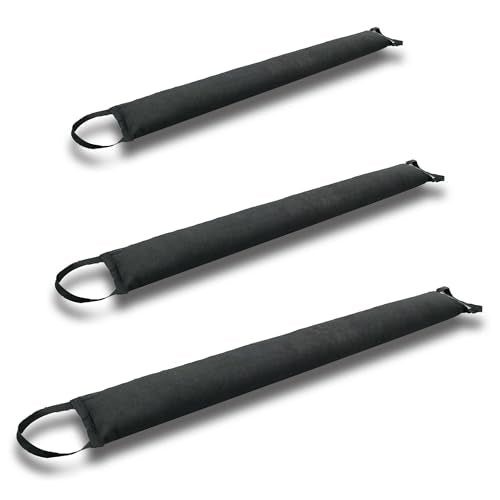 Self-Absorbing Reusable Flood Bags with Handles - Evenly Distributed Absorbents, Multiple Lengths - Home/Garage/Commercial Protection (3ft (Pack of 5) - with Handles)