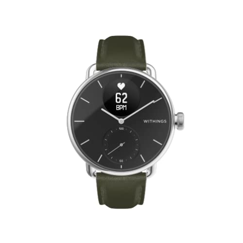 Withings - Premium Leather Wristband for ScanWatch, Steel HR, Steel HR Sport, Move ECG, Move and Steel