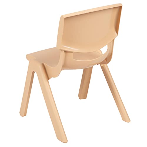 Flash Furniture Natural Plastic Stackable School Chair with 10.5" Seat Height