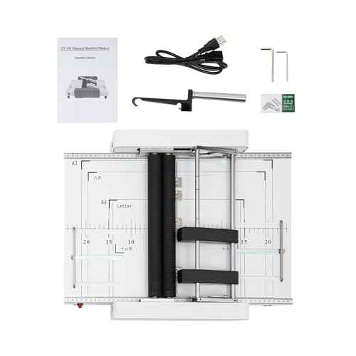Automatic Booklet Maker Machine, Max 11.7" ¡¿ 16.5" Paper Folding and Binding Machine Book Stapler Saddle Stitch Booklet Folder Stapler Stapling Machine for Homes, Schools, Churches