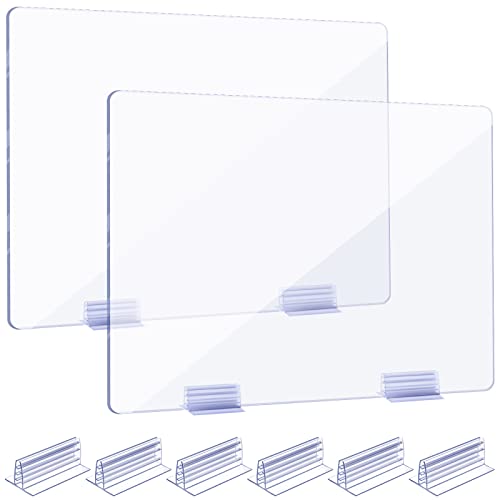 Weysat 8-Piece Acrylic Desk Divider Panel Set (60x40x0.3 cm) with Brackets, 24x16 in, 1/8–1/4 in Thick