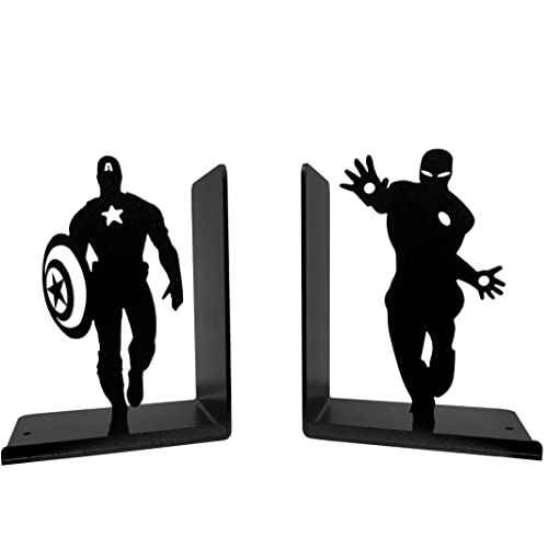 Superhero Bookends | Decorative Bookends for Shelves | Non-Skid Book Holders for Shelves, Table | Unique Home/Office Decor | Heavy Bookends| Metal Book Ends| 7x5.5x4 Inches Each