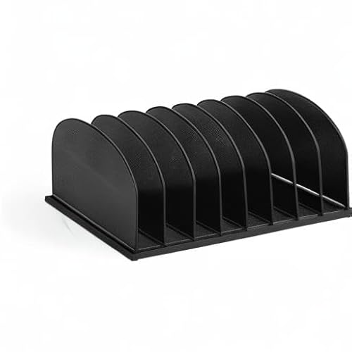 Safco Products Onyx Desktop File Organizer 8 Upright Sections Home, Office or Classroom Desktop Organization,Black,3212BLKD