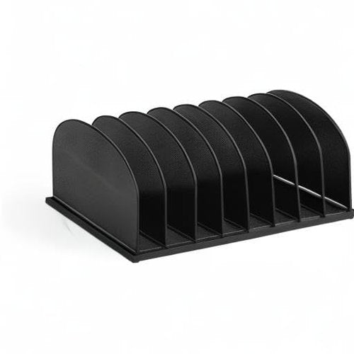 Safco Products Onyx Desktop File Organizer 8 Upright Sections Home, Office or Classroom Desktop Organization,Black,3212BLKD