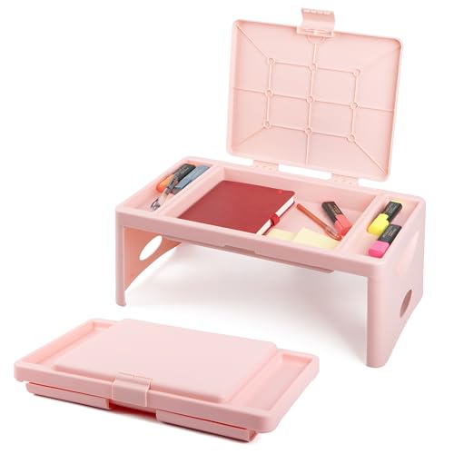 Loddie Doddie Pink Folding Lap Desk with Storage - Portable Table, 9.75" x 12"
