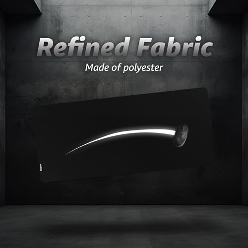 Hystar¢ç Extended Gaming Mouse Pad | XXL 36" x 16" | 5mm Thick, Waterproof Surface, Smooth Polyester Fabric, and Natural Rubber Base | Classic Black