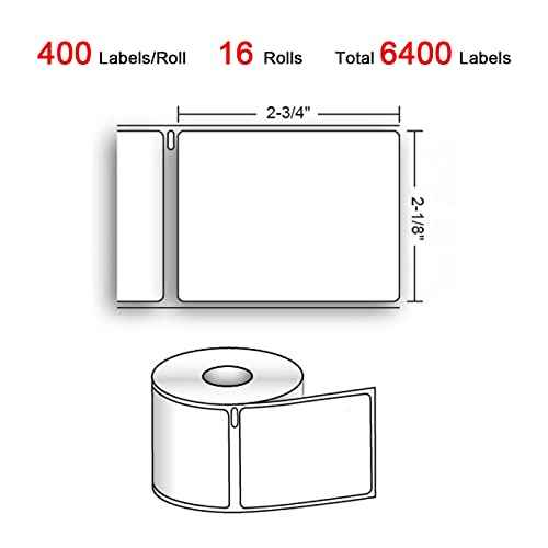 6400 Pcs 2-1/8" x 2-3/4" Labels Replacement Work with Dymo 30258 Shipping Labels (NOT FIT Dymo 550 & 5XL), Misofuki 16 Rolls Waterproof Direct Thermal Labels Used with Labelwriter 450, 450 Turbo, 4XL