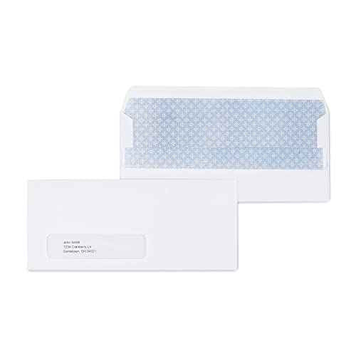 Staples #10 Business Envelopes, Self-Seal Security-Tinted, Simple Secure Closure, 9.5 x 4.125 Inch, 500-Pack, White
