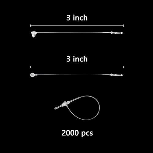 3 Inch 2000Pcs Plastic Hang Tag Snap Locks for Retail – Transparent Fasteners