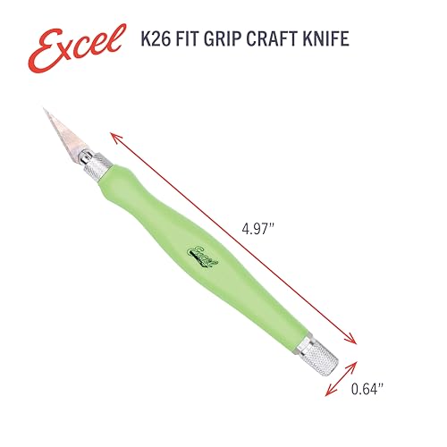 Excel Blades #11 Craft Knife Blades with Rubber Grip - Green Handle