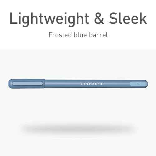 Pentonic Ballpoint Pens, 10 Count, Frosted Pale Blue Barrel with Blue Ink, 0.7 mm Fine Point, Smooth Writing For Journaling & Note Taking (PEN13085)