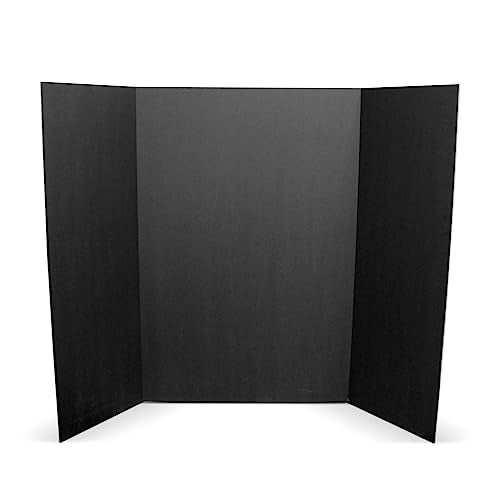 Flipside Products 36x48 Black Trifold Foam Project Boards 3 Pack – Science Fair Display