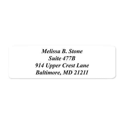 White Personalized Return Address Labels Without Dispenser - Roll of 250 Custom Stickers