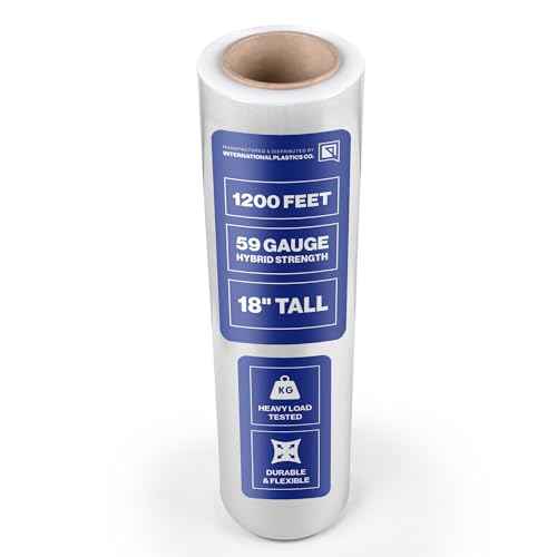 International Plastics Co. 18" Plastic Stretch Film Wrap 1200 feet 500% Stretch Ability