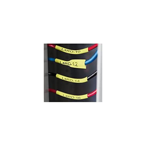 DYMO Rhino Industrial Heat-Shrink Cable Label Tubes 19 mm x 1.5 m Black Print on Yellow for Rhino Label Makers