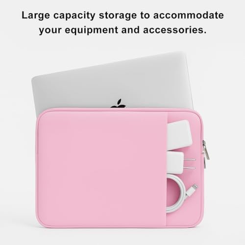 MasiBloom Bright Pink 13-inch Laptop Sleeve for MacBook Air/Pro with 2 Pockets