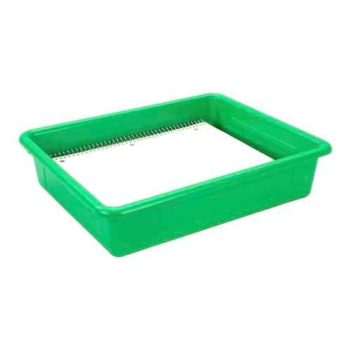School Smart Sturdy Plastic Storage Tray, Multifunctional Design for Classroom, Home, and More, Letter Size, Green