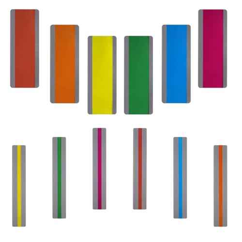 12Pcs Dyslexia Reading Tools Guided Reading Strips Highlight Strips Readings Tracking Colored Overlays Bookmarks Rulers Helps with Reduce Visual Stress for Teacher Supply Guided 2 Sizes, 6 Colors