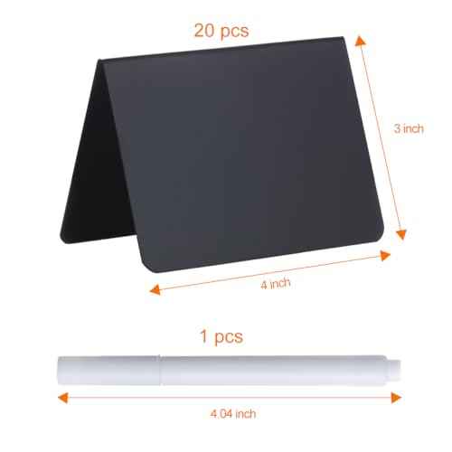 20 Pack 4"x3" Mini Chalkboard Signs for Food Buffet Party, Tabletop Small Chalkboard Signs Food Labels for Wedding Bakery Buffet, Easy to Write and Wipe Off