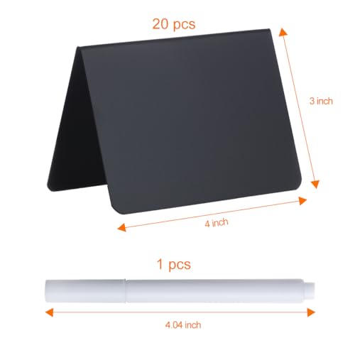 Mini Chalkboard Food Labels Set of 20 - 4x3 Inch Menu Signs for Catering & Parties