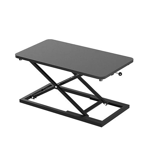 Decoholic Single 24 inch Scissors Lift Keyboard and Mouse Riser, Height Adjustable Standing Desk Converter for Ergonomic Sit Stand Workstations£¬suitable to hold large/small items (24inch, Black)