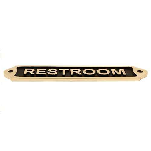 Brass Door Sign Plaques |Traditional| Easy DIY Installation - Gents, Ladies, Restroom (RESTROOM)