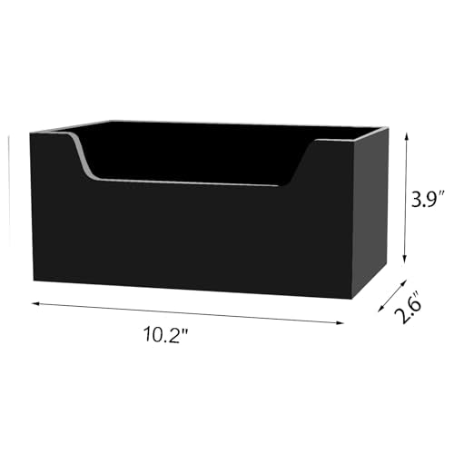 Mail Holder for Table, Acrylic Letter Holder Box for Desk or Wall Mount, Mail Organizer Countertop, Black