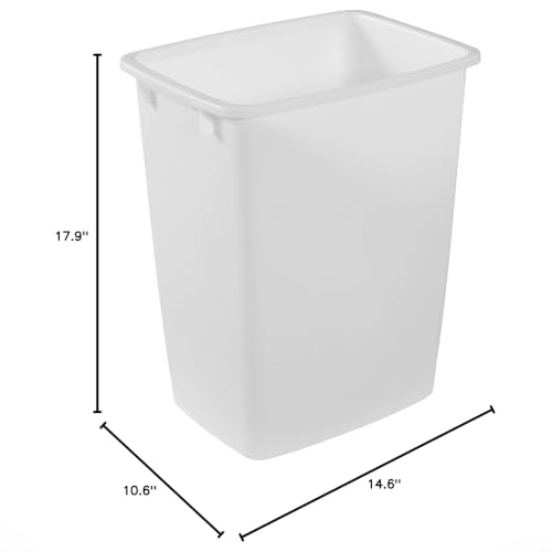 Rubbermaid Small 21-Quart White Trash Can - 1 Pack, Kitchen Bathroom Office