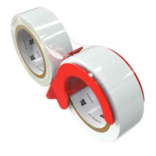 [110 Total Yards] Clear Packing Tape with Dispenser [2 Pack] Packaging Tape 1.88 Inch x 55 yd Refill Rolls for Shipping Mailing Moving