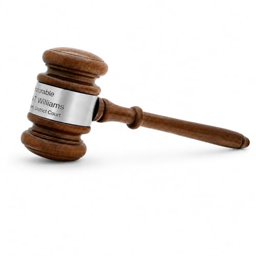 Personalized Wooden Gavel with Silver Band - Executive Gift for Judges & Leaders