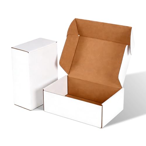 40 Pack White Shipping Boxes 9x6x2 Inch Corrugated Mailer Boxes for Small Business & Gift Packaging