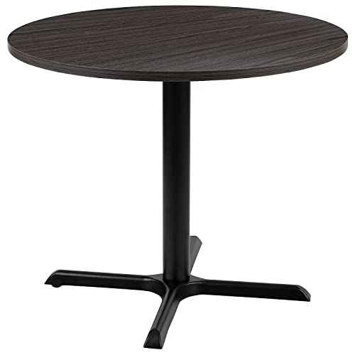 Flash Furniture Chapman 36" Round Multipurpose Conference Table, Business Meeting Table for Office and Conference Rooms, Rustic Gray
