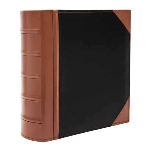 Executive Binder, English Leather 2 Tone with Stitching and Ribbed Spine, Holds 625 8.5x11¡± Sheets - Professional Binder Organizer for Office, Library, Home, Black (3" inch, 1PK)