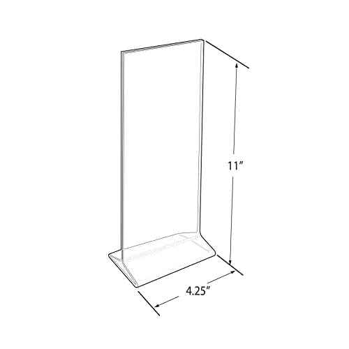 Azar Displays 142745 4.25" W x 11" H Vertical Top-Load Sign Holder