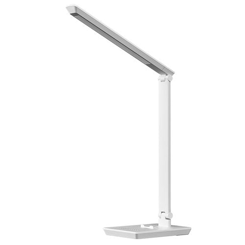 LED Desk Lamp with USB Charging Port, 14W 900LM Dimmable Eye-Caring Reading Desk Light for Stepless Dimming & 5 Lighting Modes, 9 Brightness Touch Control Desk Light for Reading, Office, Crafting