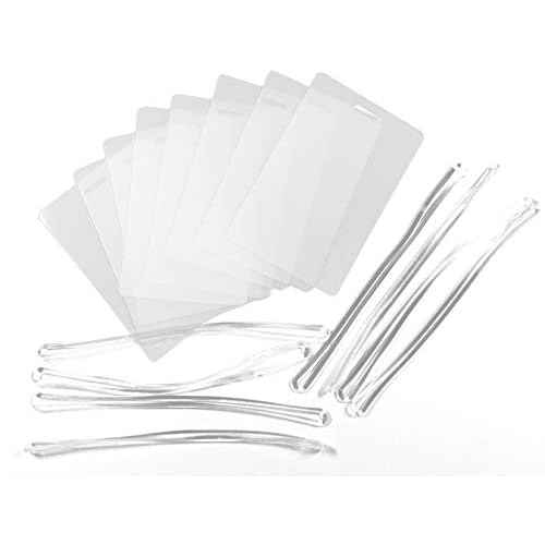 Heat Activated Luggage Tag Laminating Pouches 2-1/2 x 4-1/4 inch 7 mil (64mm x 108mm x 175 microns) with Slot Short Side Including 6-inch Attachment Loops [200 of Each] Clear Gloss