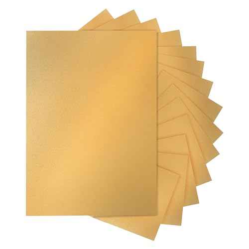 28 Sheets Gold Shimmer Cardstock 8.5 x 11 Metallic Paper, 250gsm/92lb Premium Glossy Paper Card Stock for DIY Cards Making, Anniversaries, Wedding Invitations, School Crafting, Greeting Cards