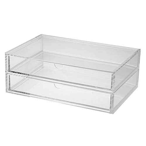 Muji Acrylic Stackable 2-Drawer Storage Case, Large, 25.5cm Width x 17cm Depth x 9.5cm Height