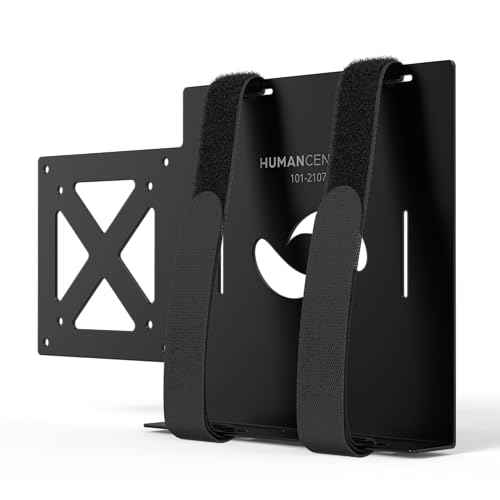 HumanCentric Universal Small Device VESA Mount for VESA Arms, Adjustable Strap Mount for Small Computers and Other Electronic Devices, Mounts On The Back of a Computer Monitor Using VESA Arm