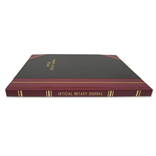 BookFactory Official Notary Journal/Log Book 168 Pages 8.5'' X 11'' 668 Entries 49 of 50 State Journal of Notarial Acts, Black and Burgundy Cover, Hardbound, (Made in USA)