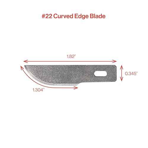 Excel Blades 100 PCS Craft Knife Blade Refill, #22 High Carbon Steel Curved Hobby Knife Blades Replacement - For Precision Cutting, Professional, Hobby, And Art Crafts