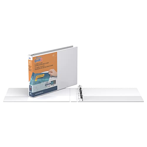 QuickFit Landscape 3 Ring Binder, Heavy-Duty Round-Ring Binder, 8 1/2" x 11" x 1", Pack of 4, White